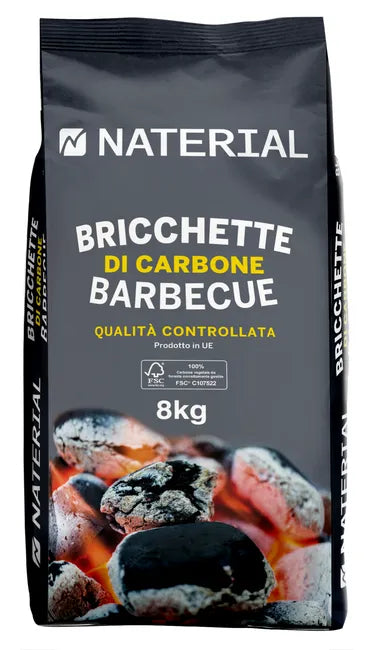 Bricchette di carbone NATERIAL 50 sacchi da 8 kg